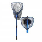 Подсачек с силиконовой сеткой, телескопический, 52*50 см., синий